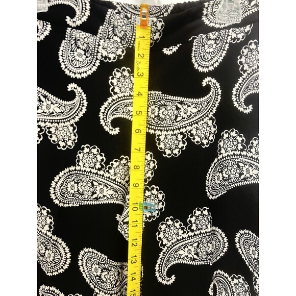 New York & Co Stretch Womens S Black Paisley Wide Leg Pants - Picture 4 of 10